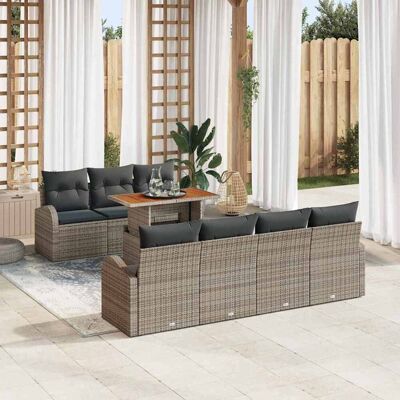 vidaXL Garten-Sofa-Set mit Kissen 8 pcs Grau vidaXL Garten-Sofa-Set mit Kissen 8 pcs Grau