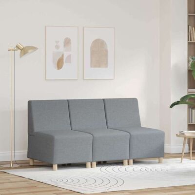 vidaXL Modulares Armfreies Sofa 3 pcs Hellgrau 55 x 74 x 82 cm Stoff vidaXL Modulares Armfreies Sofa 3 pcs Hellgrau 55 x 74 x 82 cm Stoff