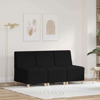 vidaXL Modulares Armfreies Sofa 3 pcs Schwarz 55 x 74 x 82 cm Stoff vidaXL Modulares Armfreies Sofa 3 pcs Schwarz 55 x 74 x 82 cm Stoff