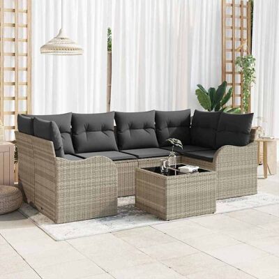 vidaXL Garten-Sofa-Set mit Kissen 7 pcs Hellgrau und Dunkelgrau vidaXL Garten-Sofa-Set mit Kissen 7 pcs Hellgrau und Dunkelgrau