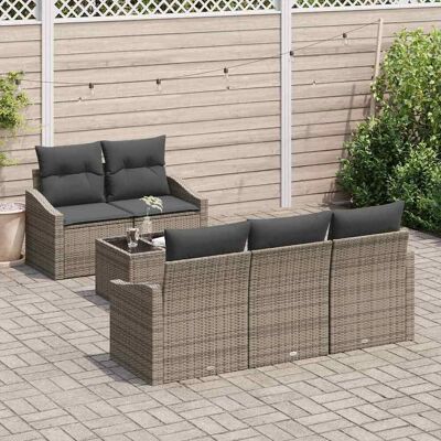 VidaXL Gartensofa-Set 6-tlg. Kissen Modernes Design Außen VidaXL Gartensofa-Set 6-tlg. Kissen Modernes Design Außen