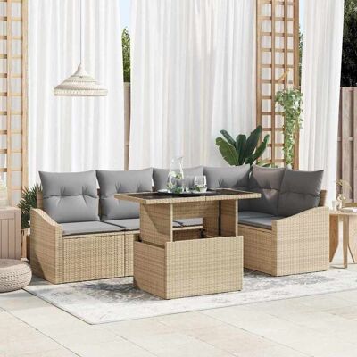 Beige Gartenset - 6-teiliges Lounge-Set Beige Gartenset - 6-teiliges Lounge-Set