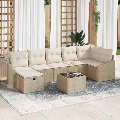 vidaXL Sofa Set mit Kissen 7 pcs Poly-Rattan vidaXL Sofa Set mit Kissen 7 pcs Poly-Rattan