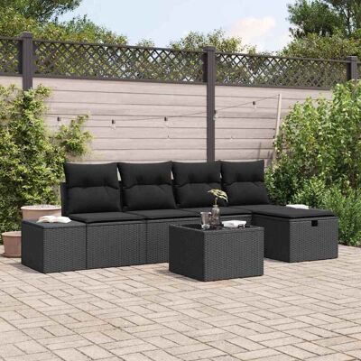 vidaXL Sofa Set mit Kissen 5 pcs Poly-Rattan vidaXL Sofa Set mit Kissen 5 pcs Poly-Rattan
