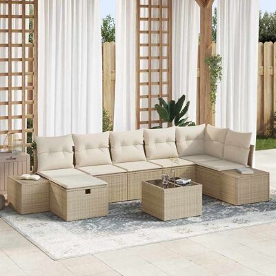 vidaXL Sofa Set mit Kissen 8 pcs Poly-Rattan vidaXL Sofa Set mit Kissen 8 pcs Poly-Rattan