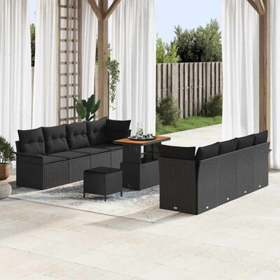 vidaXL Garten-Sofa-Set mit Kissen mit Speicher Schwarz 90 x 55 x 71 cm vidaXL Garten-Sofa-Set mit Kissen mit Speicher Schwarz 90 x 55 x 71 cm