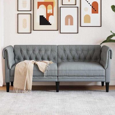 vidaXL Sofa Hellgrau 182,5 x 74,5 x 74,5 cm Polyester vidaXL Sofa Hellgrau 182,5 x 74,5 x 74,5 cm Polyester