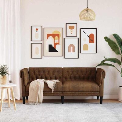 vidaXL Sofa Braun 182,5 x 74,5 x 74,5 cm Polyester vidaXL Sofa Braun 182,5 x 74,5 x 74,5 cm Polyester