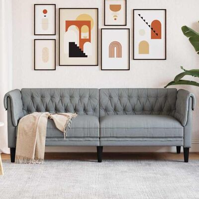 vidaXL Sofa Hellgrau 201,5 x 74,5 x 74,5 cm Polyester vidaXL Sofa Hellgrau 201,5 x 74,5 x 74,5 cm Polyester