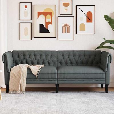 vidaXL Sofa Dunkelgrau 201,5 x 74,5 x 74,5 cm Polyester vidaXL Sofa Dunkelgrau 201,5 x 74,5 x 74,5 cm Polyester