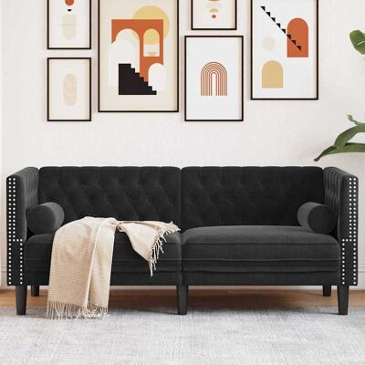 vidaXL Sofa Schwarz 174 x 74,5 x 70,5 cm Samt vidaXL Sofa Schwarz 174 x 74,5 x 70,5 cm Samt