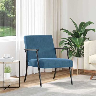 vidaXL Sessel Blau 59 x 75 x 78 cm Samt vidaXL Sessel Blau 59 x 75 x 78 cm Samt