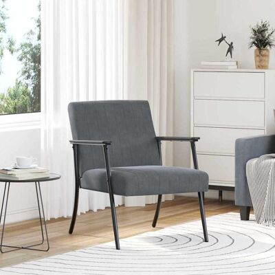 vidaXL Sessel Dunkelgrau 59 x 75 x 78 cm Samt vidaXL Sessel Dunkelgrau 59 x 75 x 78 cm Samt