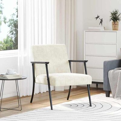 vidaXL Sessel Creme 59 x 75 x 78 cm Samt vidaXL Sessel Creme 59 x 75 x 78 cm Samt