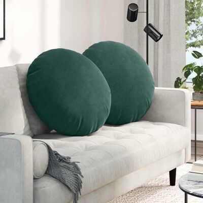 vidaXL Sitzkissen 2 pcs Dunkelgrün Ø 80 x 29 cm Samt vidaXL Sitzkissen 2 pcs Dunkelgrün Ø 80 x 29 cm Samt