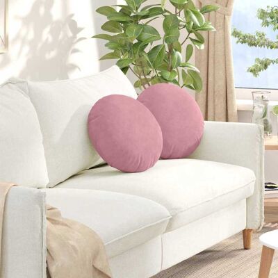 vidaXL Sitzkissen 2 pcs Rosa Ø 40 x 13 cm Samt vidaXL Sitzkissen 2 pcs Rosa Ø 40 x 13 cm Samt