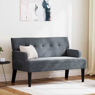vidaXL Chesterfield Bench Dunkelgrau 112 x 65,5 x 75 cm Samt vidaXL Chesterfield Bench Dunkelgrau 112 x 65,5 x 75 cm Samt