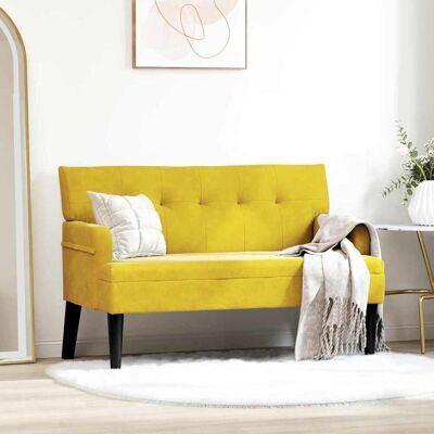 vidaXL Chesterfield Bench Gelb 112 x 65,5 x 75 cm Samt vidaXL Chesterfield Bench Gelb 112 x 65,5 x 75 cm Samt