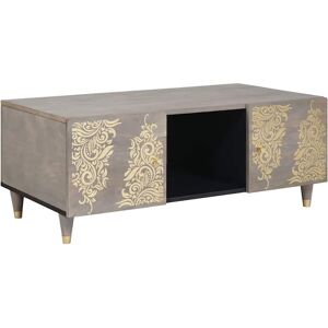 vidaXL Couchtisch Grau 100 x 54 x 40 cm Massivholz Mango vidaXL Couchtisch Grau 100 x 54 x 40 cm Massivholz Mango