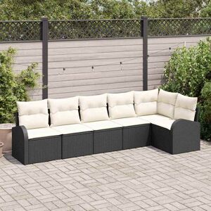 Vidaxl Gartensofa-Set - Schwarz, Modular, 6 Sitzplätze Vidaxl Gartensofa-Set - Schwarz, Modular, 6 Sitzplätze