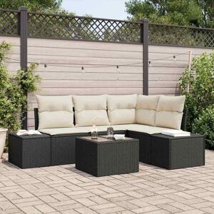 vidaXL Gartensofa-set mit Speicher Braun und Creme Poly-Rattan vidaXL Gartensofa-set mit Speicher Braun und Creme Poly-Rattan