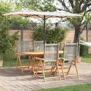 vidaXL Garten Essgruppe 5 pcs Grau Massivholz Akazie vidaXL Garten Essgruppe 5 pcs Grau Massivholz Akazie
