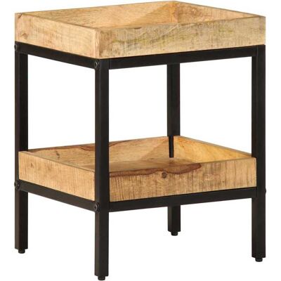 vidaXL Beistelltisch mit Regal Braun 35 x 35 x 45 cm Massivholz Mango vidaXL Beistelltisch mit Regal Braun 35 x 35 x 45 cm Massivholz Mango