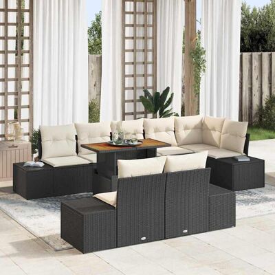 vidaXL Gartensofa-set 9 Stk. Schwarz Poly-Rattan vidaXL Gartensofa-set 9 Stk. Schwarz Poly-Rattan