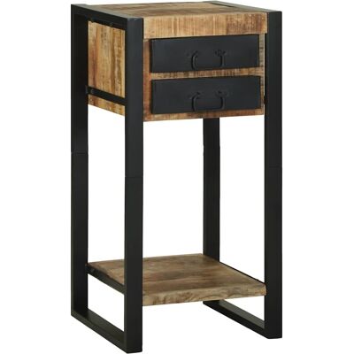 vidaXL Beistelltisch mit Regal Braun 40 x 40 x 80 cm Massivholz Mango vidaXL Beistelltisch mit Regal Braun 40 x 40 x 80 cm Massivholz Mango
