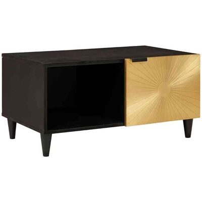 vidaXL Couchtisch Schwarz und Gold 80 x 50 x 40 cm Holzwerkstoff vidaXL Couchtisch Schwarz und Gold 80 x 50 x 40 cm Holzwerkstoff