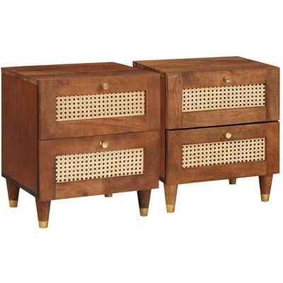 vidaXL Nachttisch 2 stk. Braun 40 x 33,5 x 46 cm Massivholz Akazie vidaXL Nachttisch 2 stk. Braun 40 x 33,5 x 46 cm Massivholz Akazie