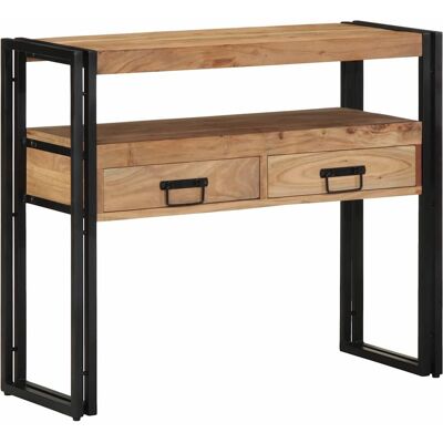 vidaXL Konsolentisch mit Regal Braun 90 x 33 x 75 cm Massivholz Akazie vidaXL Konsolentisch mit Regal Braun 90 x 33 x 75 cm Massivholz Akazie