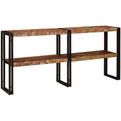 vidaXL Konsolentisch mit Regal Mehrfarbig Massives upgecyceltes Holz vidaXL Konsolentisch mit Regal Mehrfarbig Massives upgecyceltes Holz