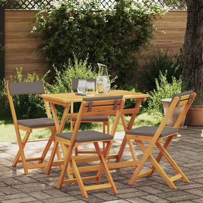 vidaXL Bistrogarnitur mit Kissen 5 pcs Öl-Natur Massivholz Akazie vidaXL Bistrogarnitur mit Kissen 5 pcs Öl-Natur Massivholz Akazie