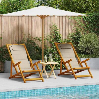 vidaXL Zusammenklappbares Strandstuhl-Set - Outdoor Relax Möbel vidaXL Zusammenklappbares Strandstuhl-Set - Outdoor Relax Möbel