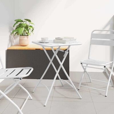 vidaXL Bistrotisch Weiß 55 x 55 x 72,5 cm Pulverbeschichteter Stahl vidaXL Bistrotisch Weiß 55 x 55 x 72,5 cm Pulverbeschichteter Stahl