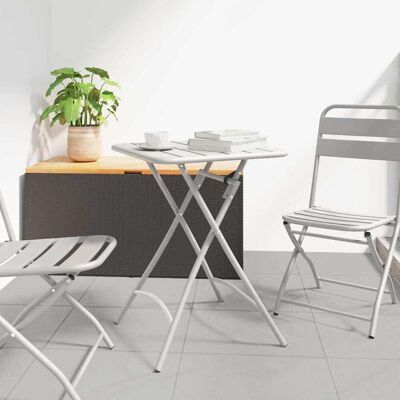 vidaXL Bistrotisch Beige 55 x 55 x 72,5 cm Pulverbeschichteter Stahl vidaXL Bistrotisch Beige 55 x 55 x 72,5 cm Pulverbeschichteter Stahl