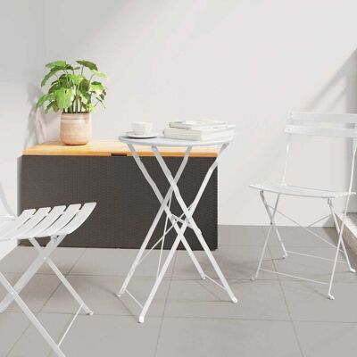 vidaXL Bistrotisch Weiß Ø 50 x 71 cm Pulverbeschichteter Stahl vidaXL Bistrotisch Weiß Ø 50 x 71 cm Pulverbeschichteter Stahl