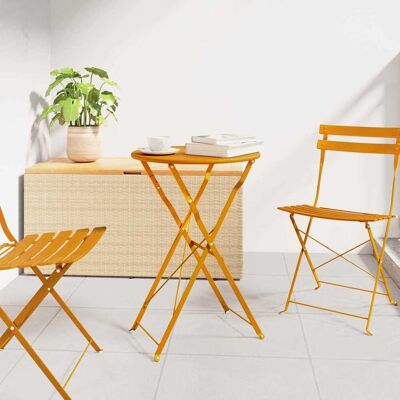 vidaXL Bistrotisch Senf Ø 50 x 71 cm Pulverbeschichteter Stahl vidaXL Bistrotisch Senf Ø 50 x 71 cm Pulverbeschichteter Stahl