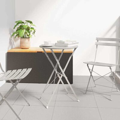 vidaXL Bistrotisch Beige Ø 50 x 71 cm Pulverbeschichteter Stahl vidaXL Bistrotisch Beige Ø 50 x 71 cm Pulverbeschichteter Stahl