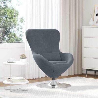 Vidaxl Dunkelgrauer Samt-Ei-Sessel - Sessel Vidaxl Dunkelgrauer Samt-Ei-Sessel - Sessel