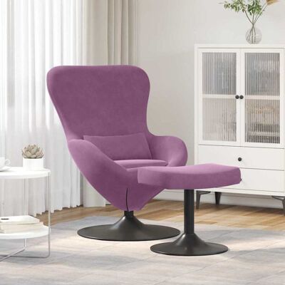 Vidaxl Lila Samt Sessel mit Fußstütze - Sessel Vidaxl Lila Samt Sessel mit Fußstütze - Sessel