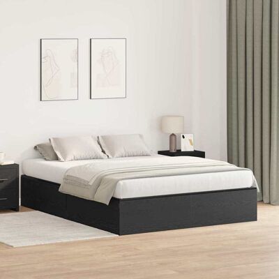 vidaXL Schwarze Eiche Stauraumbett 140x200 cm vidaXL Schwarze Eiche Stauraumbett 140x200 cm