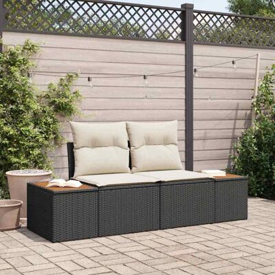vidaXL Gartensofa Schwarz 184 x 62 x 85cm Poly-Rattan vidaXL Gartensofa Schwarz 184 x 62 x 85cm Poly-Rattan