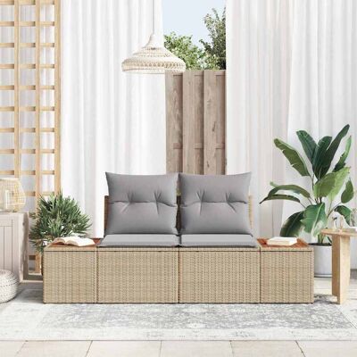 vidaXL Gartensofa Beige 184 x 62 x 85cm Poly-Rattan vidaXL Gartensofa Beige 184 x 62 x 85cm Poly-Rattan