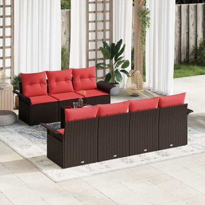 vidaXL Gartensofa-set 8 Stk. Braun Poly-Rattan vidaXL Gartensofa-set 8 Stk. Braun Poly-Rattan