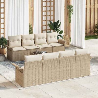 Beige Gartensofaset - 7 Teile, Modern, Outdoor, Komfortabel Beige Gartensofaset - 7 Teile, Modern, Outdoor, Komfortabel