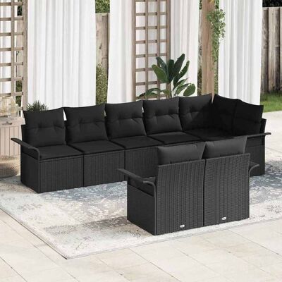 vidaXL Gartensofa-set 8 Stk. Schwarz Poly-Rattan vidaXL Gartensofa-set 8 Stk. Schwarz Poly-Rattan