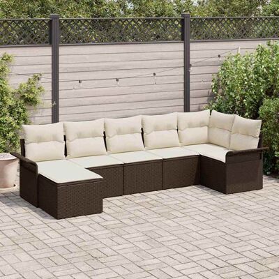 Vidaxl Gartensofa-Set - 7-teiliges Kunststoff-Rattan Outdoor-Mobiliar Vidaxl Gartensofa-Set - 7-teiliges Kunststoff-Rattan Outdoor-Mobiliar