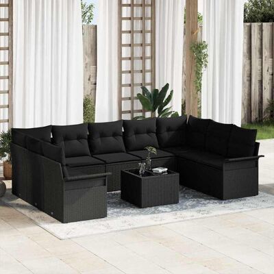 vidaXL Garten-Sofagarnitur - 10-teiliges modulares Rattan-Set vidaXL Garten-Sofagarnitur - 10-teiliges modulares Rattan-Set